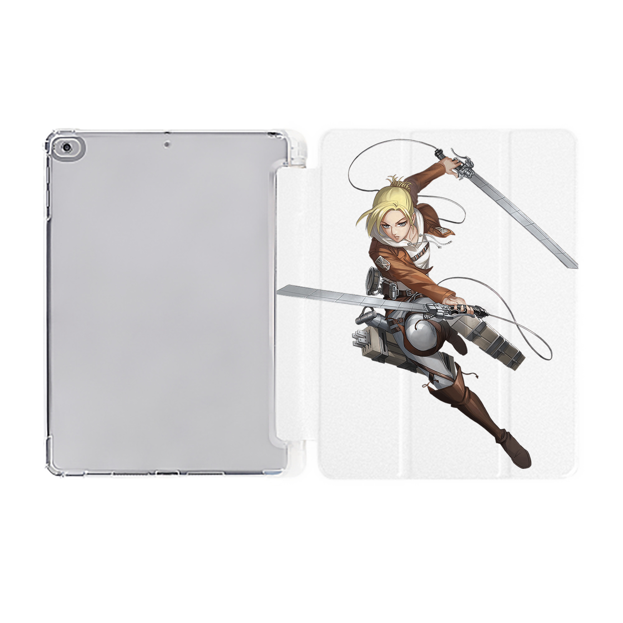 （画像用） 進撃の巨人 アニ・レオンハート Attack on Titan Annie Leonhart IPad ケース ペン収納付き 三つ折りスタンド PUレザー×シリコン 対応機種9.5/10.5/10.9インチ